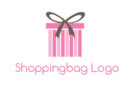 stripe gift box with ribbon logo