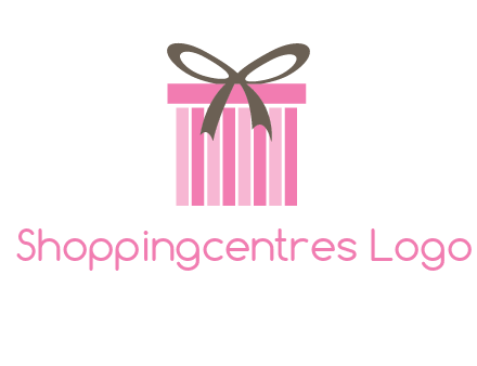 stripe gift box with ribbon logo
