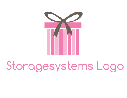 stripe gift box with ribbon logo