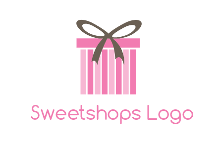 stripe gift box with ribbon logo