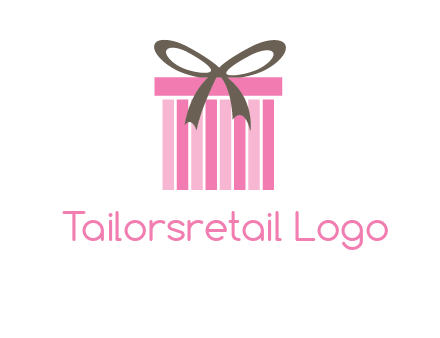 stripe gift box with ribbon logo