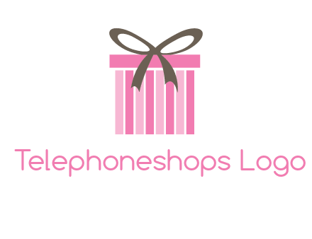 stripe gift box with ribbon logo