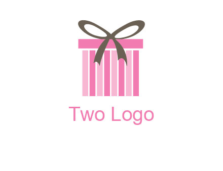 stripe gift box with ribbon logo