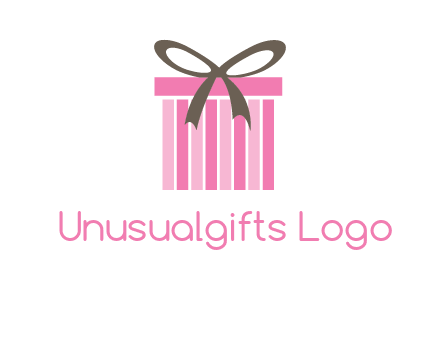 stripe gift box with ribbon logo