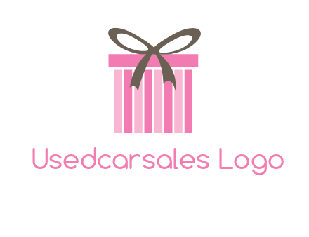 stripe gift box with ribbon logo