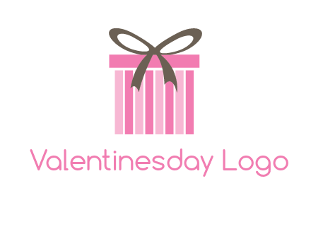 stripe gift box with ribbon logo