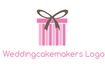 stripe gift box with ribbon logo