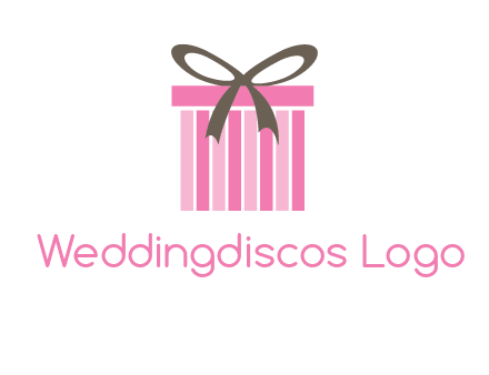 stripe gift box with ribbon logo