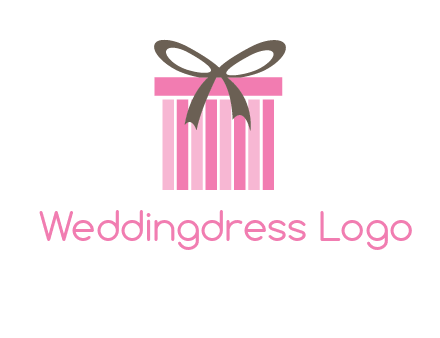 stripe gift box with ribbon logo