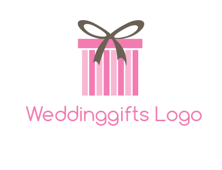 stripe gift box with ribbon logo