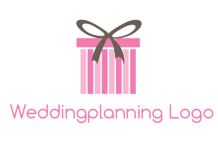 stripe gift box with ribbon logo