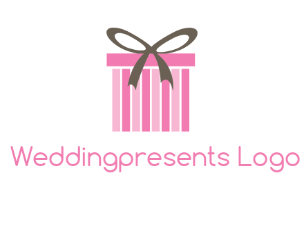 stripe gift box with ribbon logo