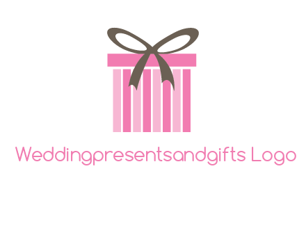 stripe gift box with ribbon logo