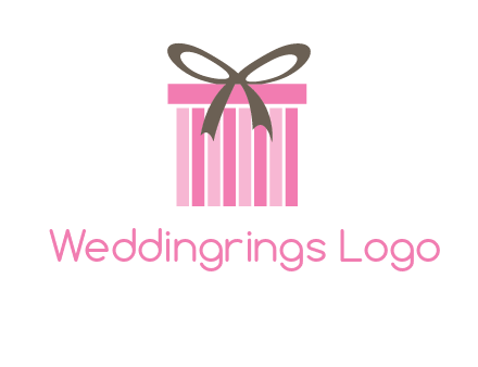stripe gift box with ribbon logo
