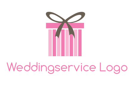 stripe gift box with ribbon logo
