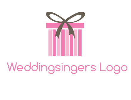 stripe gift box with ribbon logo