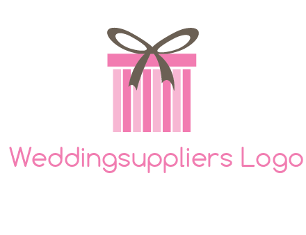 stripe gift box with ribbon logo