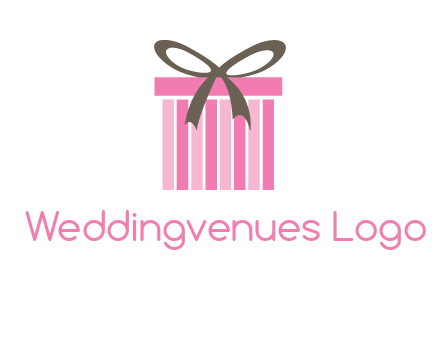 stripe gift box with ribbon logo