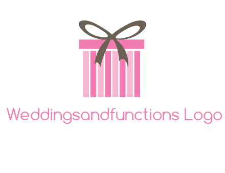 stripe gift box with ribbon logo