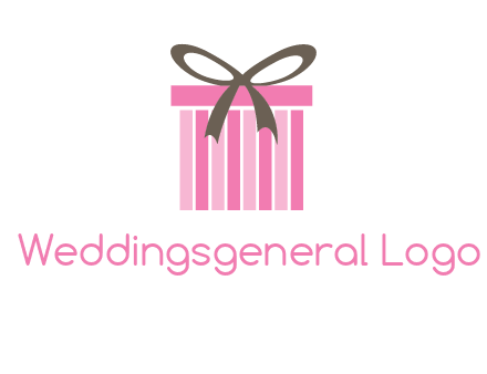 stripe gift box with ribbon logo