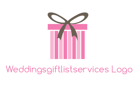 stripe gift box with ribbon logo