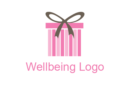 stripe gift box with ribbon logo