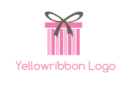 stripe gift box with ribbon logo
