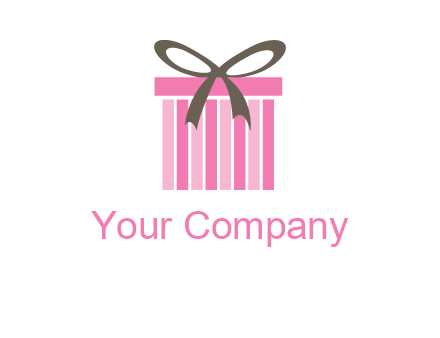 stripe gift box with ribbon logo