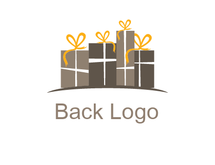 gift boxes with ribbon in a row logo