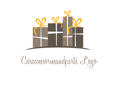 gift boxes with ribbon in a row logo