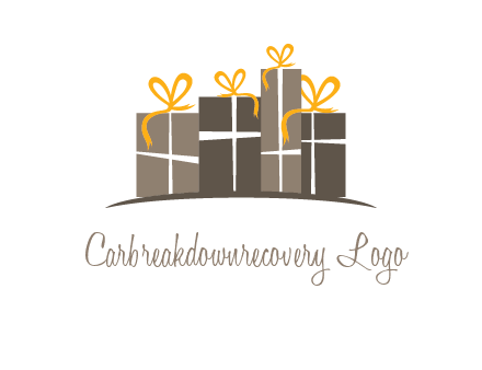 gift boxes with ribbon in a row logo