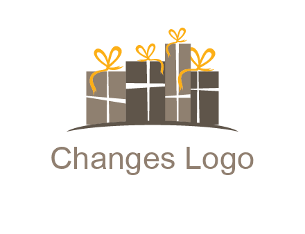 gift boxes with ribbon in a row logo