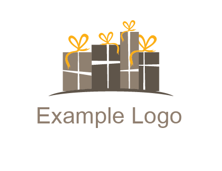 gift boxes with ribbon in a row logo