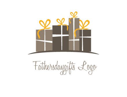 gift boxes with ribbon in a row logo