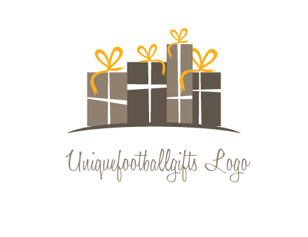 gift boxes with ribbon in a row logo