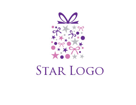 ribbons and stars gift box logo