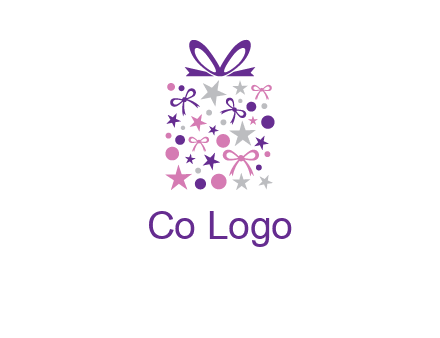 ribbons and stars gift box logo