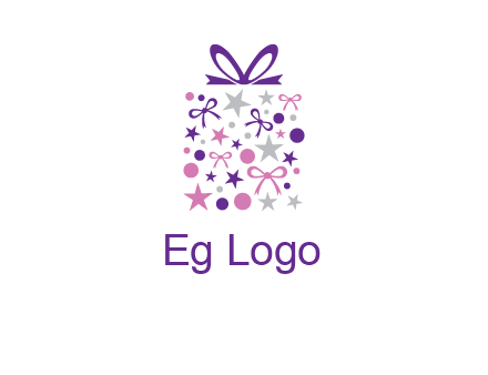 ribbons and stars gift box logo