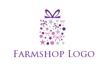 ribbons and stars gift box logo