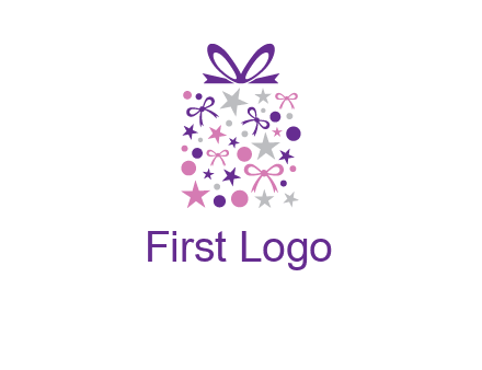 ribbons and stars gift box logo