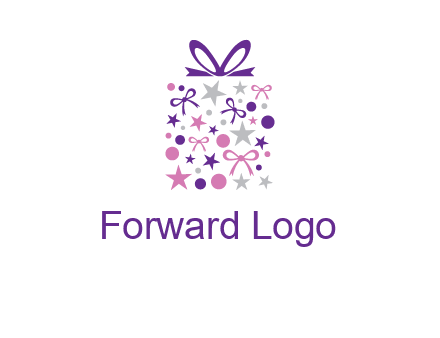 ribbons and stars gift box logo
