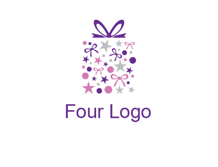 ribbons and stars gift box logo