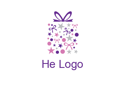 ribbons and stars gift box logo