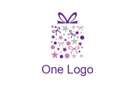ribbons and stars gift box logo