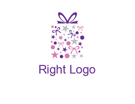 ribbons and stars gift box logo