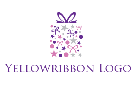 ribbons and stars gift box logo