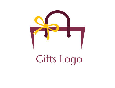 shopping bag with ribbon icon