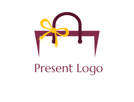shopping bag with ribbon icon