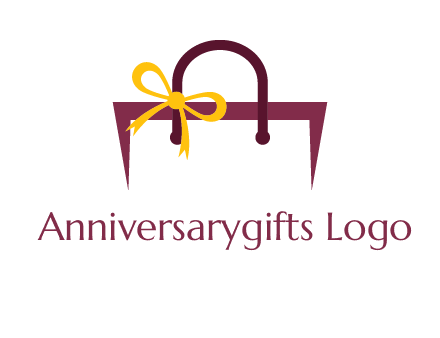 shopping bag with ribbon icon