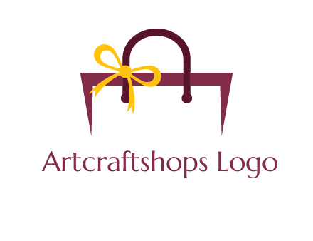 shopping bag with ribbon icon